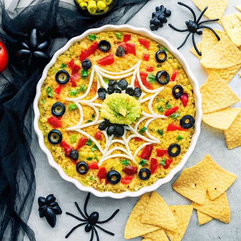 Halloween Appetizers: 7-Layer Spider Web Dip