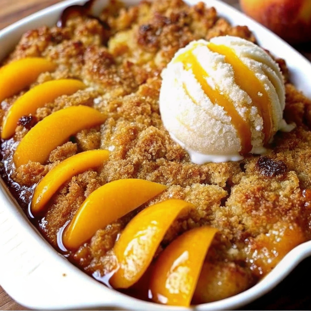 Buttery Vanilla Peach Cobbler with Sweet Crust