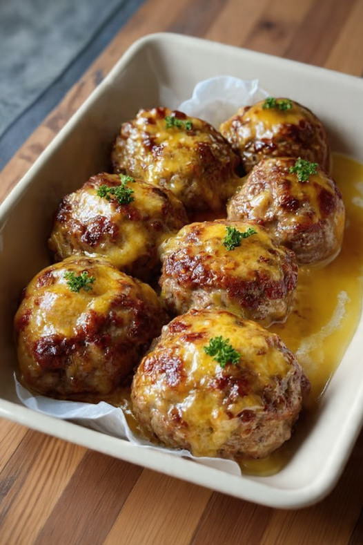 Baked Cheesy Meat Patties